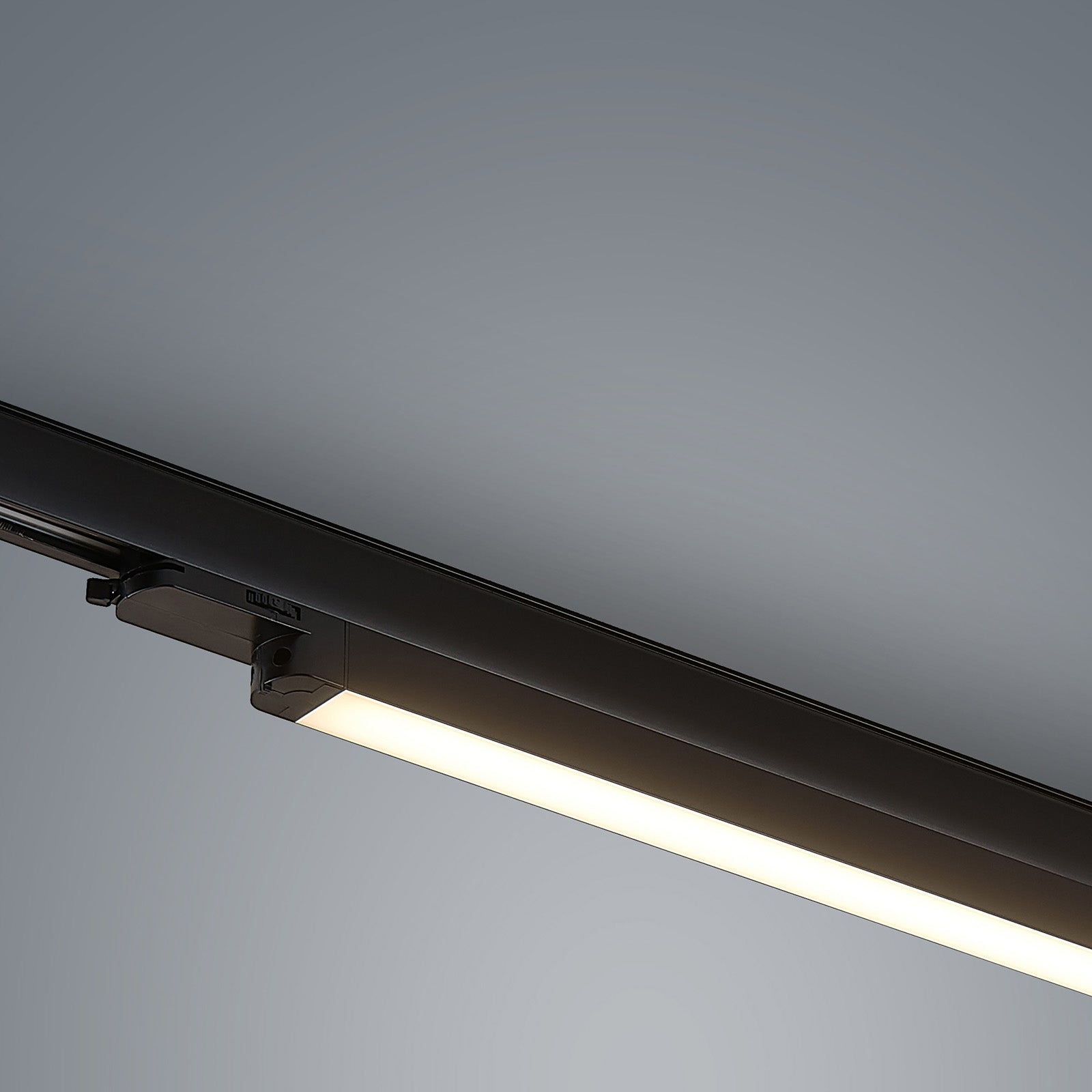 LED-skinnelampe Harlow svart sett ovenfra