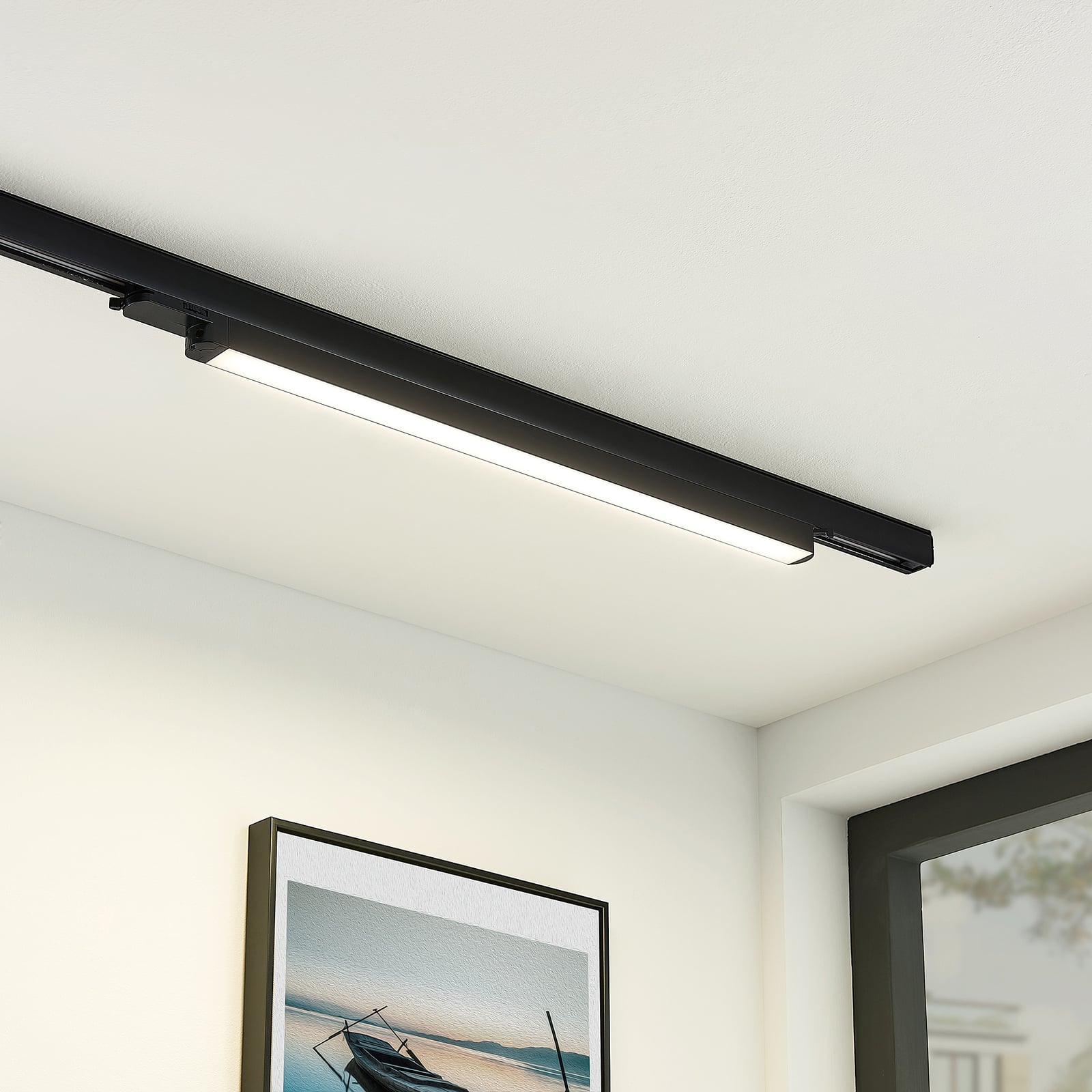 LED skinnelampe Harlow svart 69 cm forfra