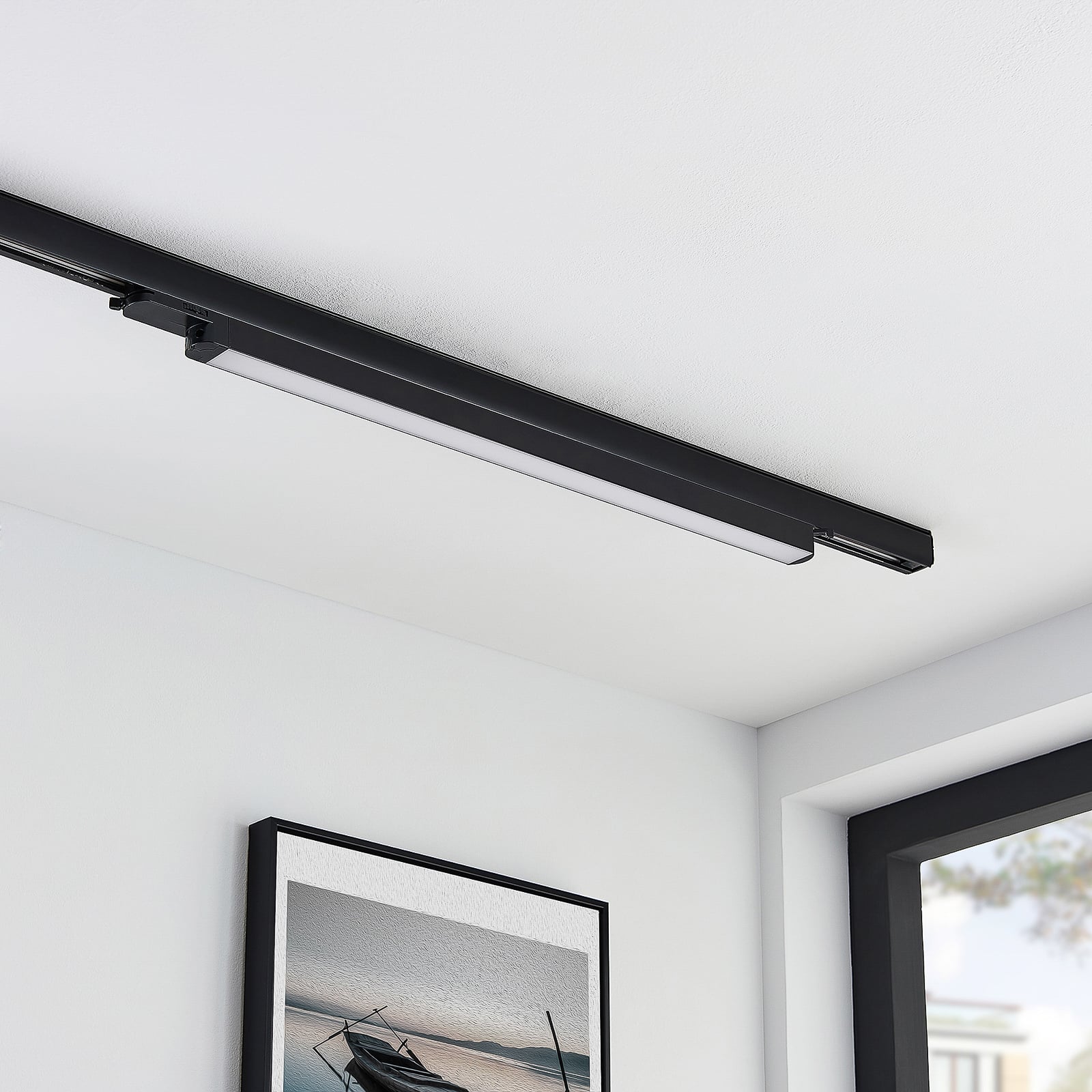 LED skinnelampe Harlow svart 69 cm detalj