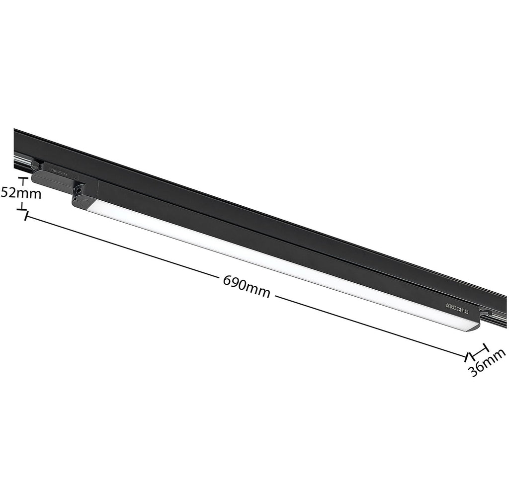 LED skinnelampe Harlow svart 69 cm side