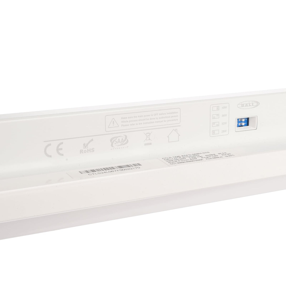 Detaljbilde av LED-skinnelampe LINEAR PRO hvit CCT 120 cm