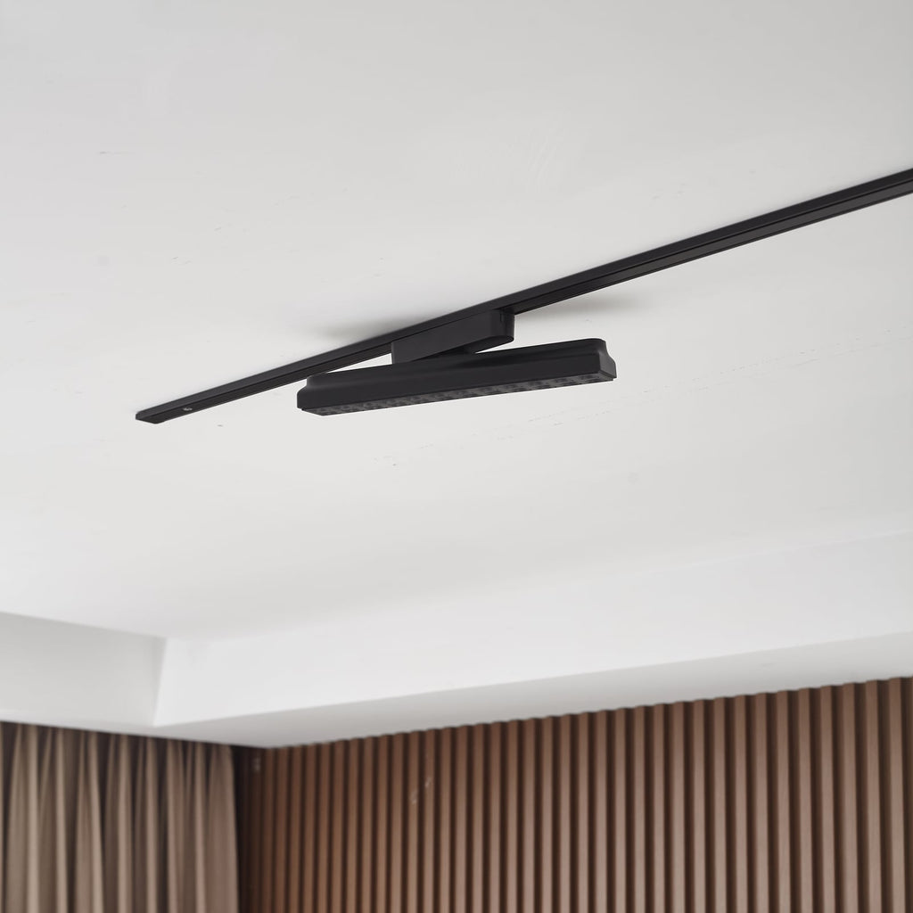 Detalj av LED-skinnelampe Lumaro 48V dimbar CCT svart 26 cm 20W