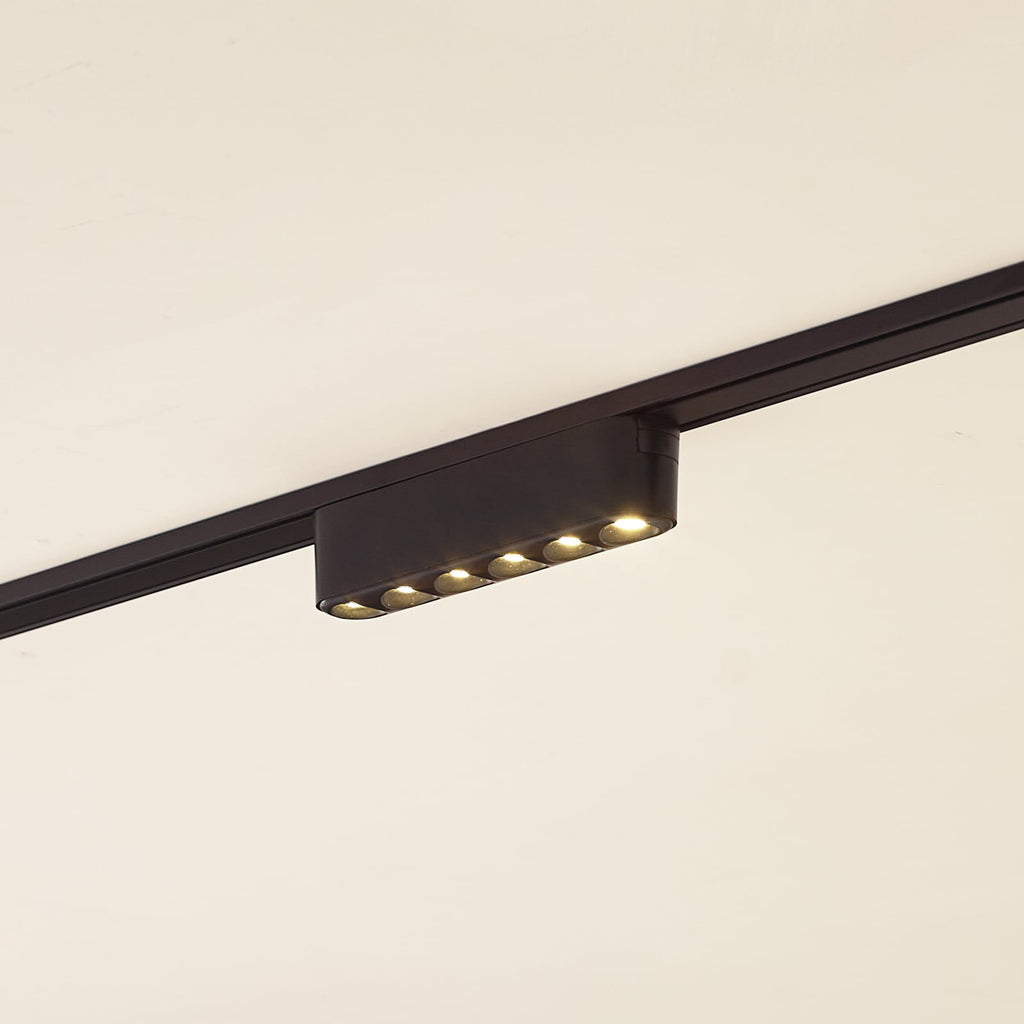 LED-skinnelampe Lumaro 48V dimbar CCT svart forfra