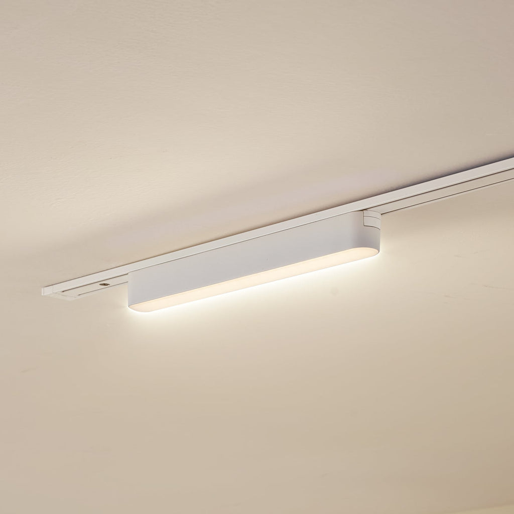 LED-skinnelampe Lumaro 48V hvit 10W plast dimbar CCT forfra