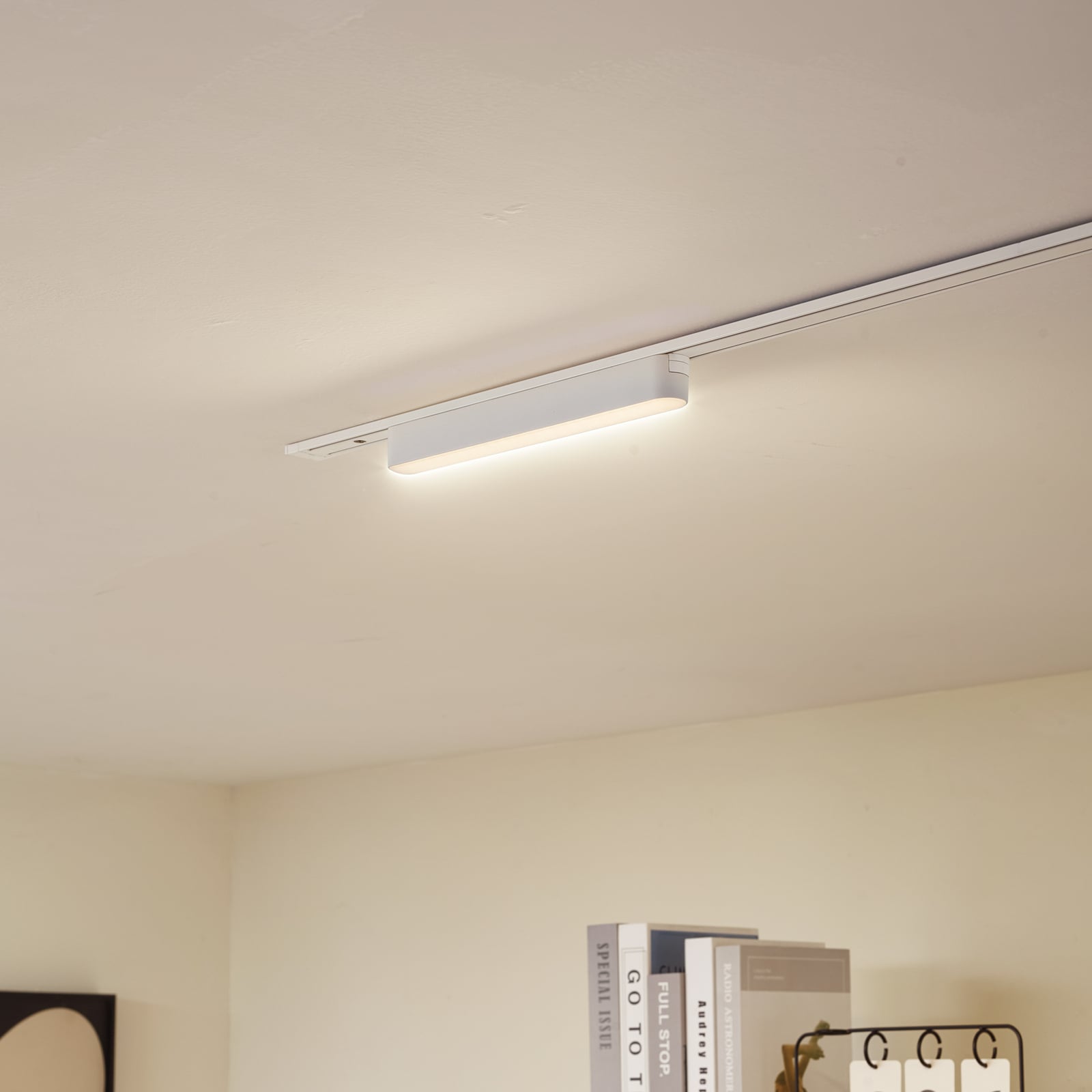 LED-skinnelampe Lumaro 48V hvit 10W plast dimbar CCT bakside