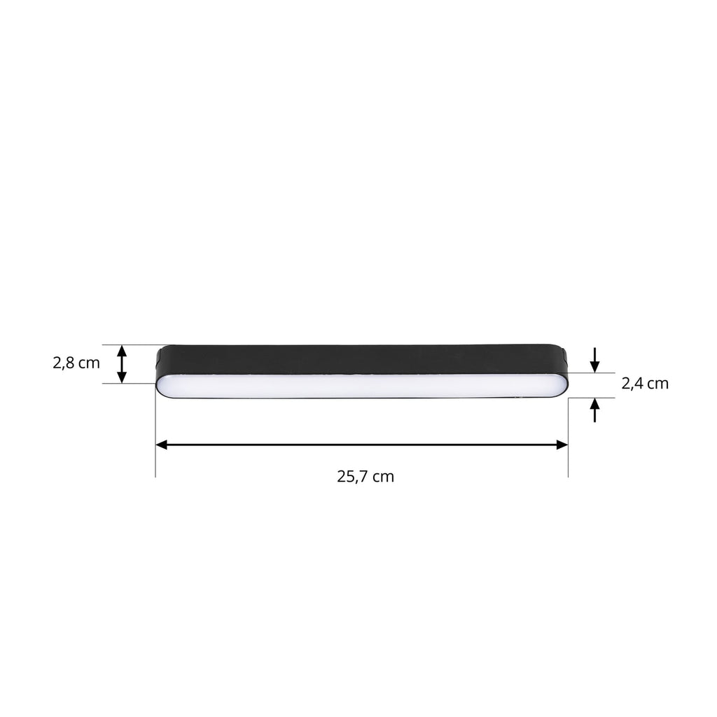 LED-skinnelampe Lumaro 48V svart 10W plast dimbar CCT nærbilde