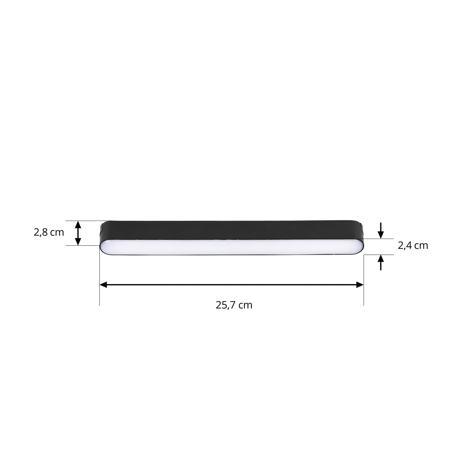 LED-skinnelampe Lumaro 48V svart 10W plast dimbar CCT nærbilde