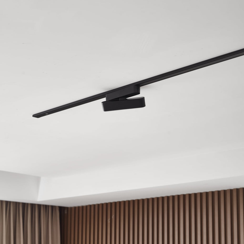 Detalj av LED-skinnelampe Lumaro 48V svart 5W dimbar CCT dreibar