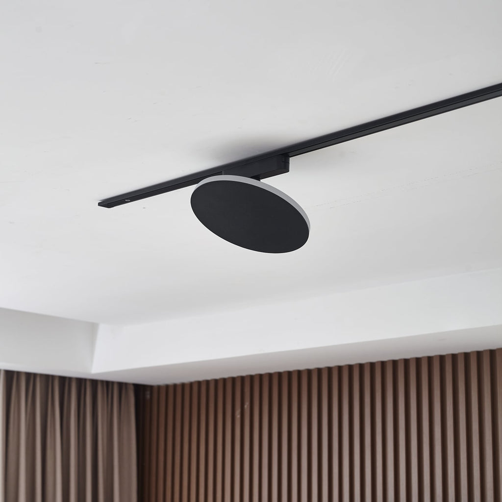 LED-skinnelampe Lumaro 48V svart aluminium Ø18 cm detalj