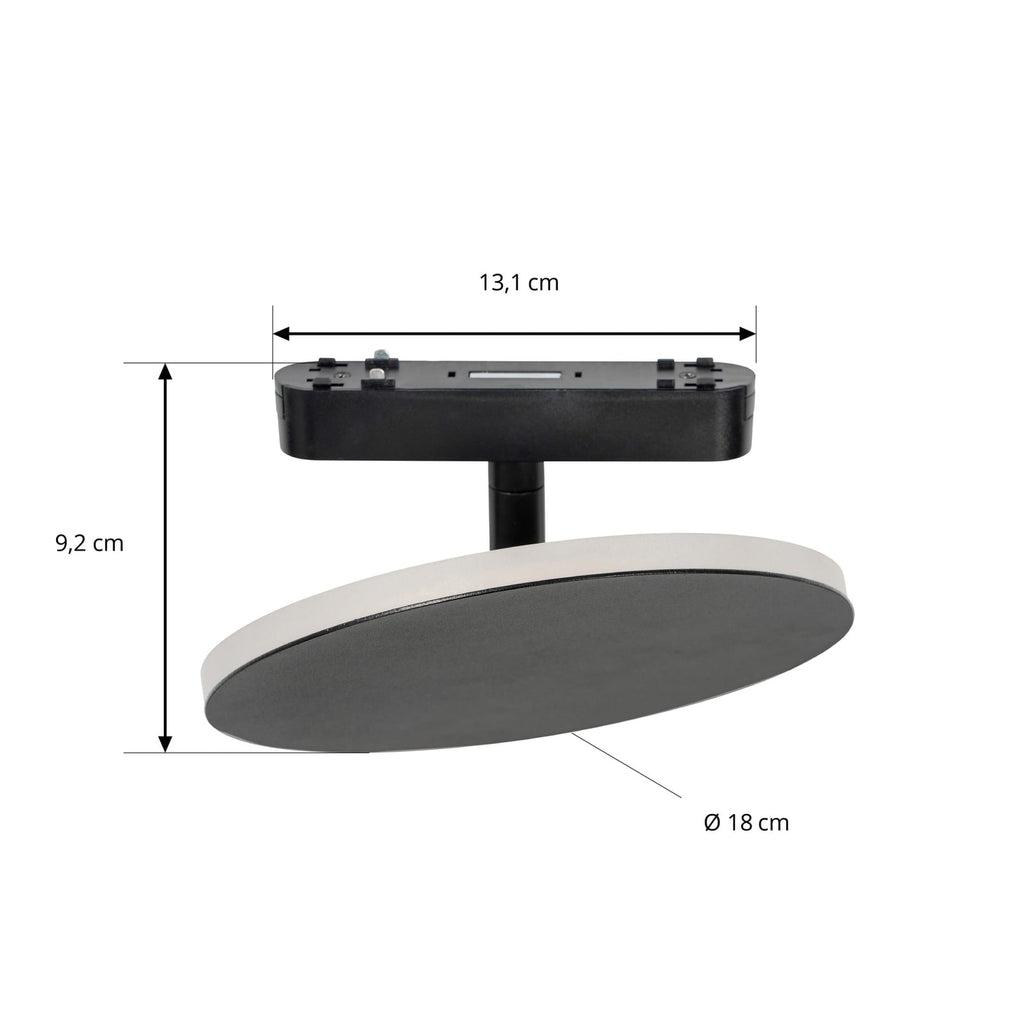 LED-skinnelampe Lumaro 48V svart aluminium Ø18 cm nærbilde