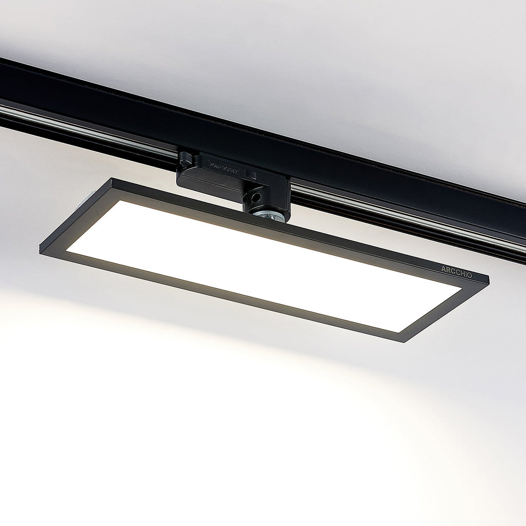 LED skinnepanel Hairis 3-fase svart 30 cm 18W 4000K forfra