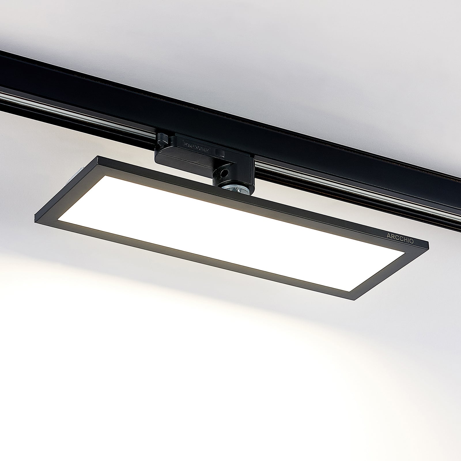 LED skinnepanel Hairis 3-fase svart 30 cm 18W 4000K forfra
