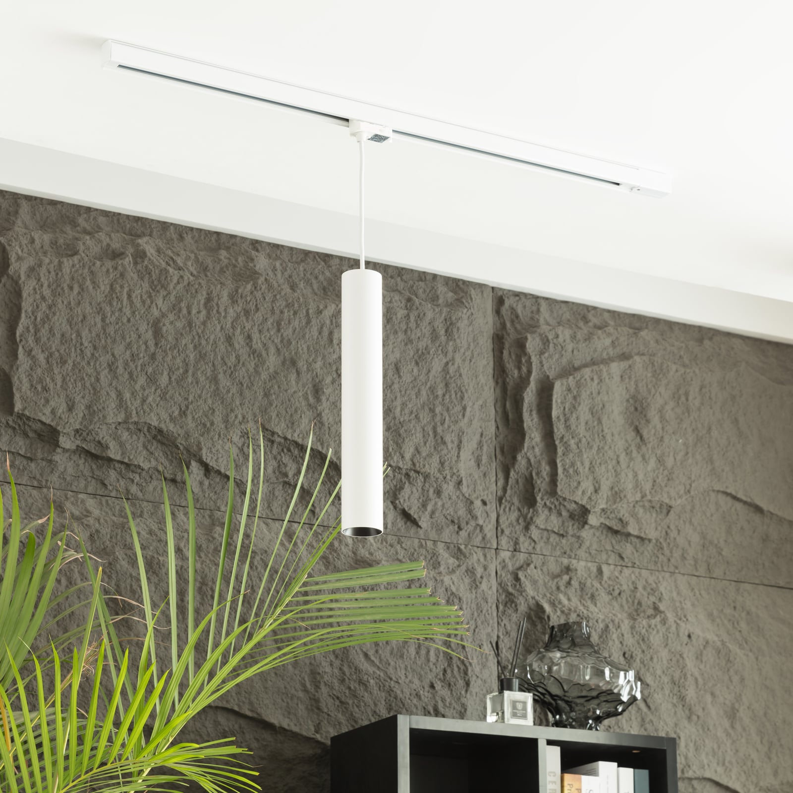 LED skinnependellampe Ejona hvit dimbar Ø6 cm bakside