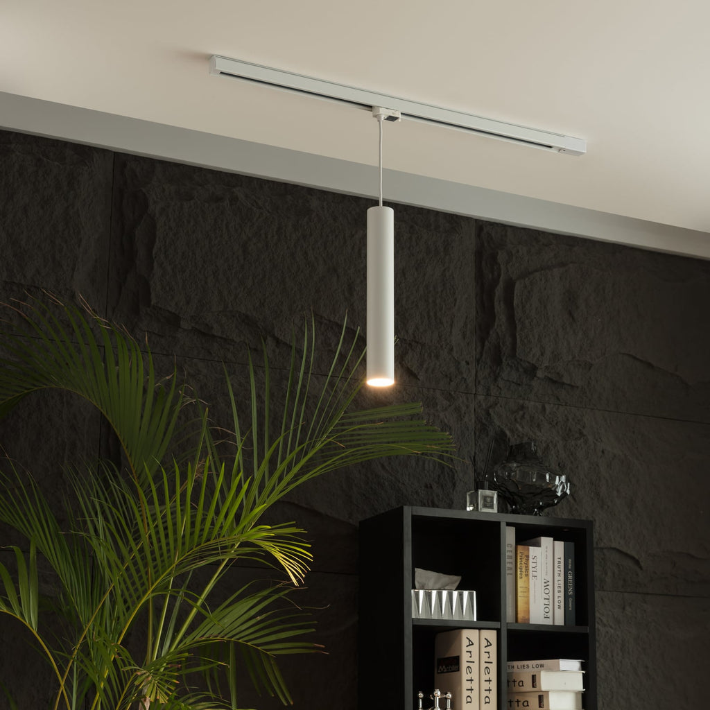 LED skinnependellampe Ejona hvit dimbar Ø6 cm montert i tak