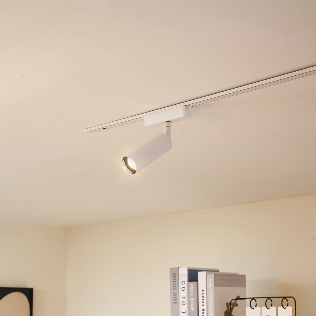 LED-skinnespot 48V Lumaro dimbar hvit Ø4 cm aluminium CCT bakside