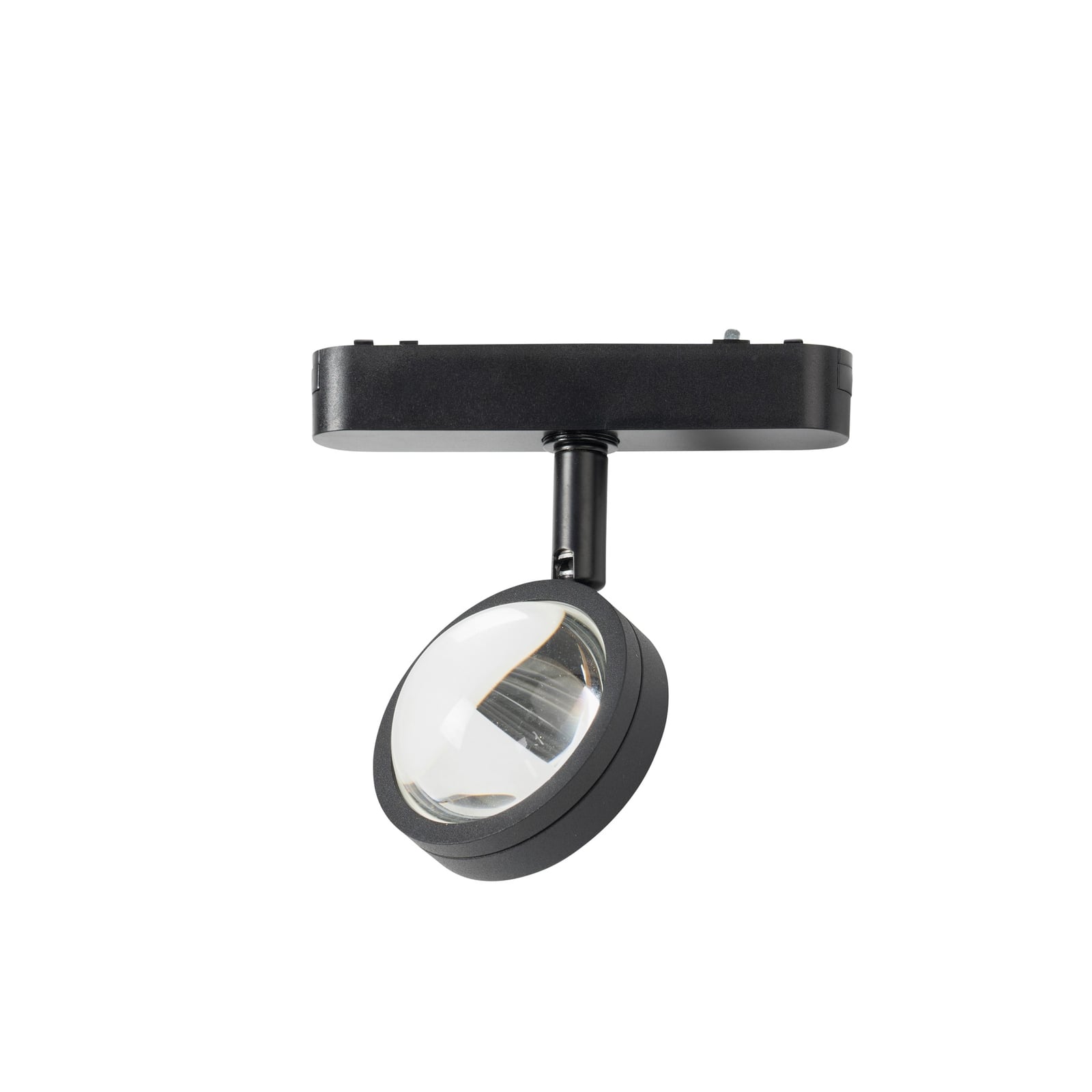 LED-skinnespot 48V Lumaro dimbar svart Ø7,3 cm montert i tak