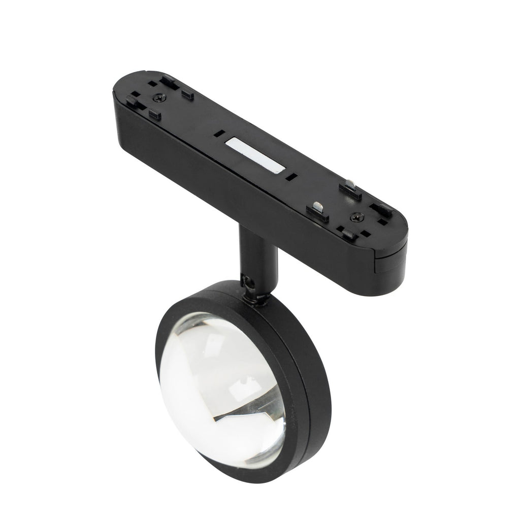 LED-skinnespot 48V Lumaro dimbar svart Ø7,3 cm sideprofil