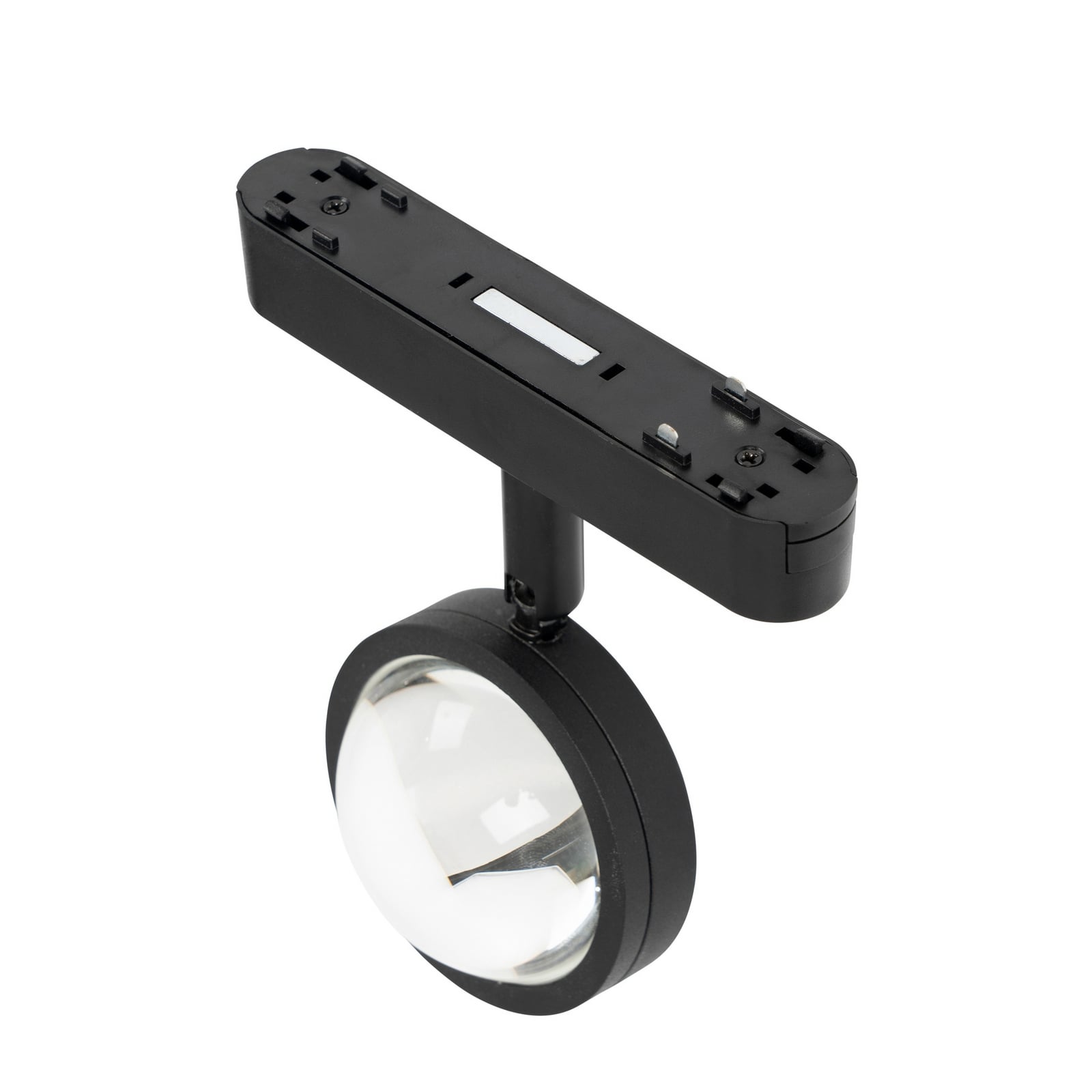 LED-skinnespot 48V Lumaro dimbar svart Ø7,3 cm sideprofil