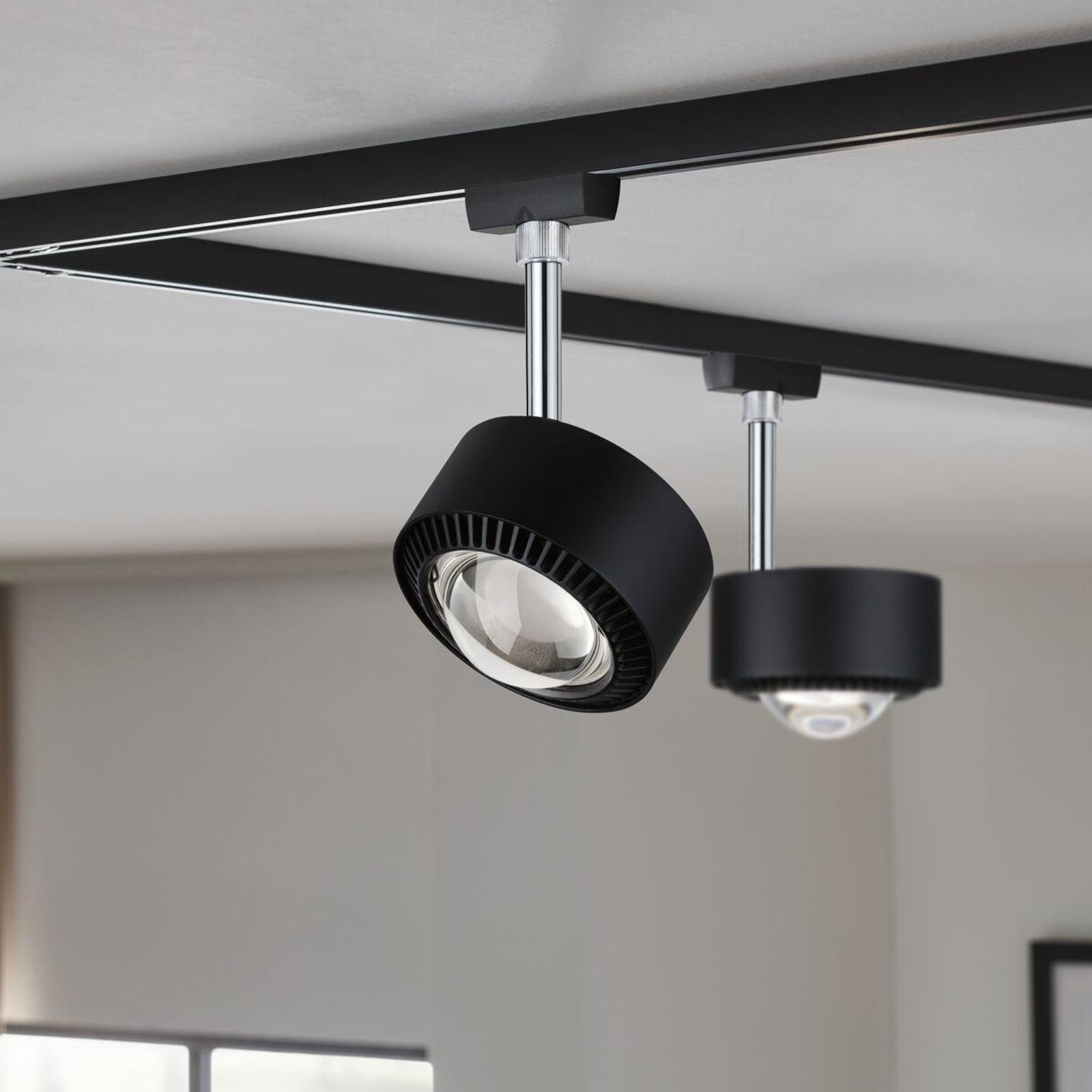 LED skinnespot Aldan URail CCT svart matt Ø9,9 cm forfra