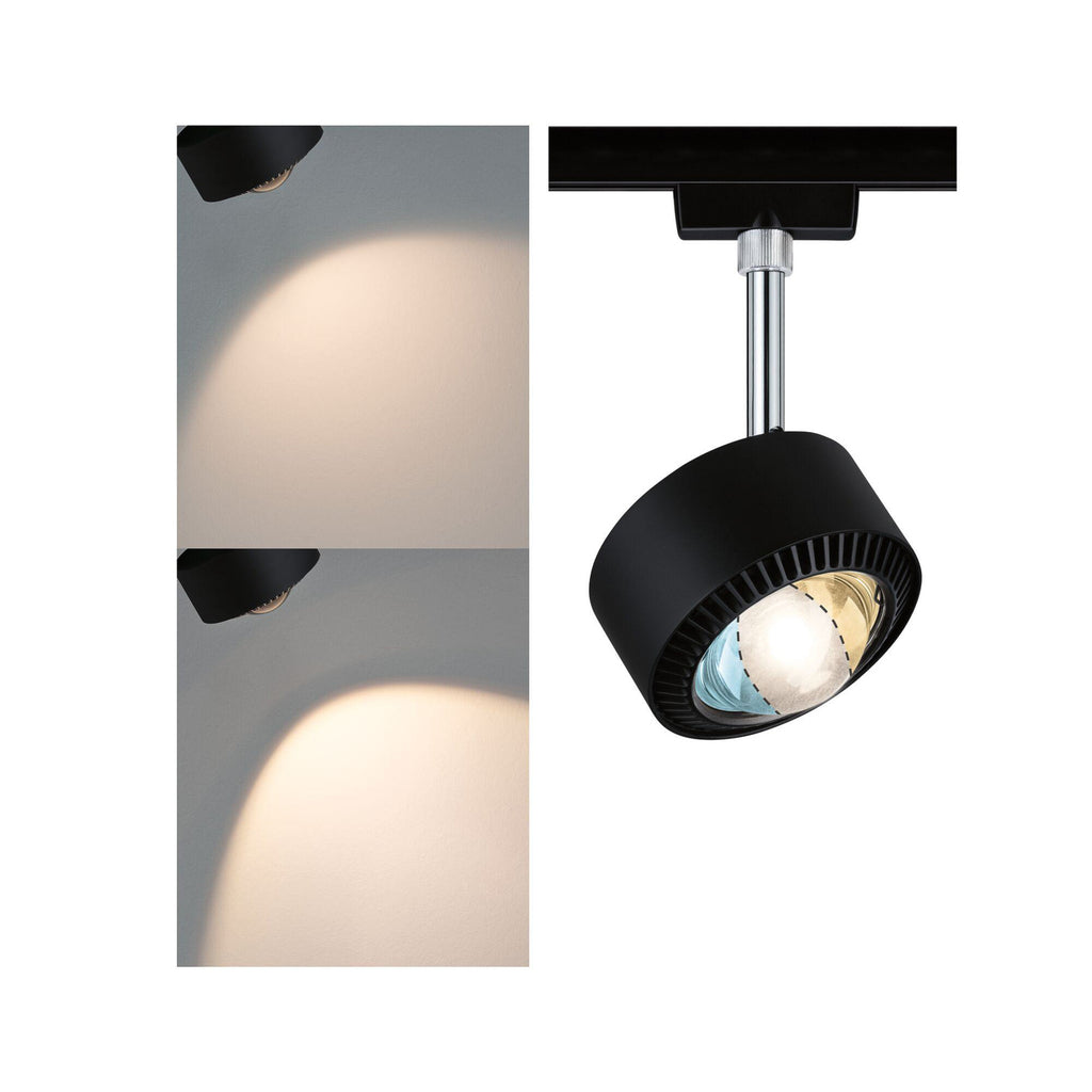 LED skinnespot Aldan URail CCT svart matt Ø9,9 cm med diffusor