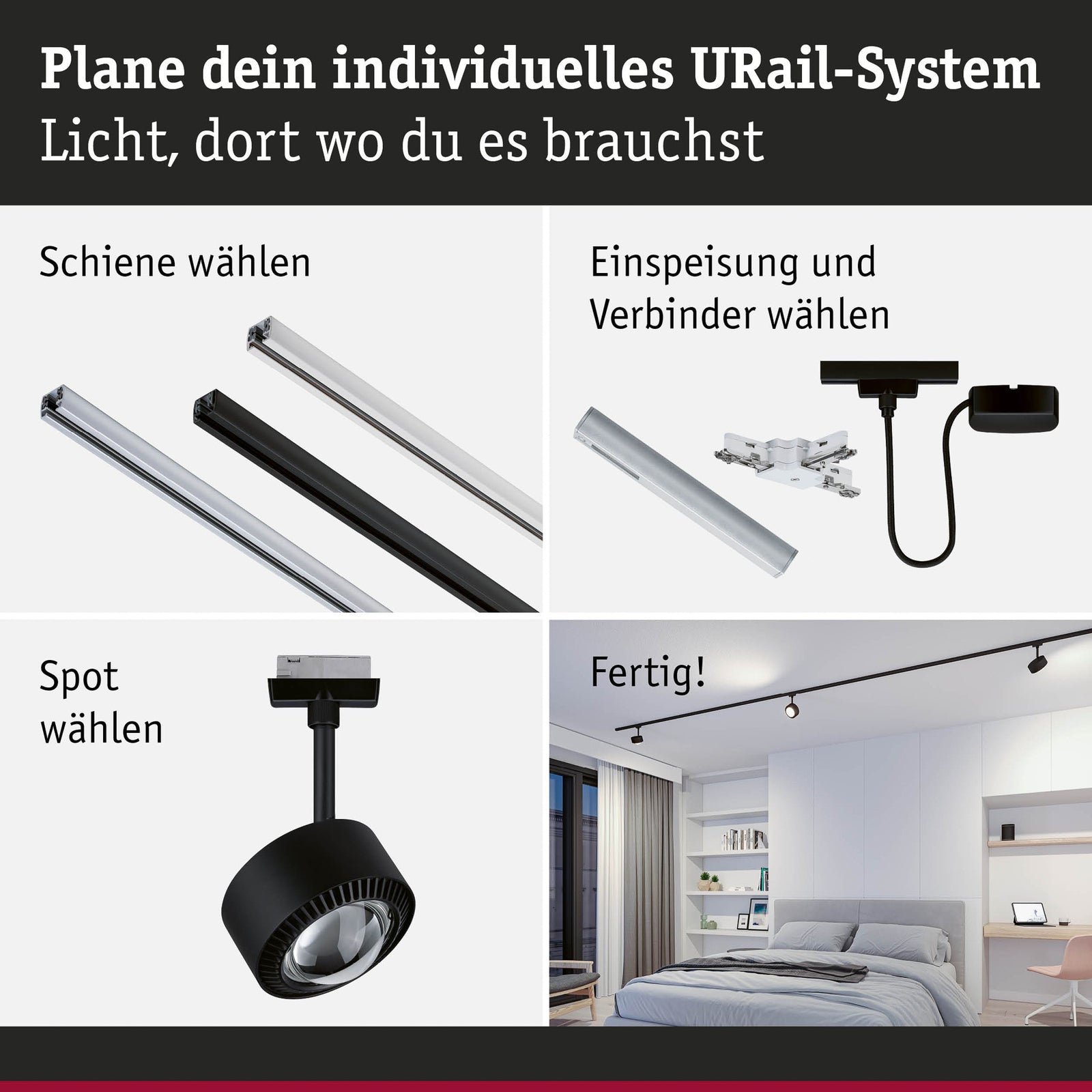 LED skinnespot Aldan URail CCT svart matt Ø9,9 cm sideprofil