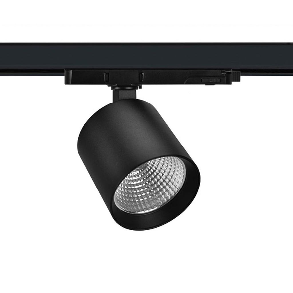 LED skinnespot Fox 3-fase svart 40W 3000K CRI90 forfra