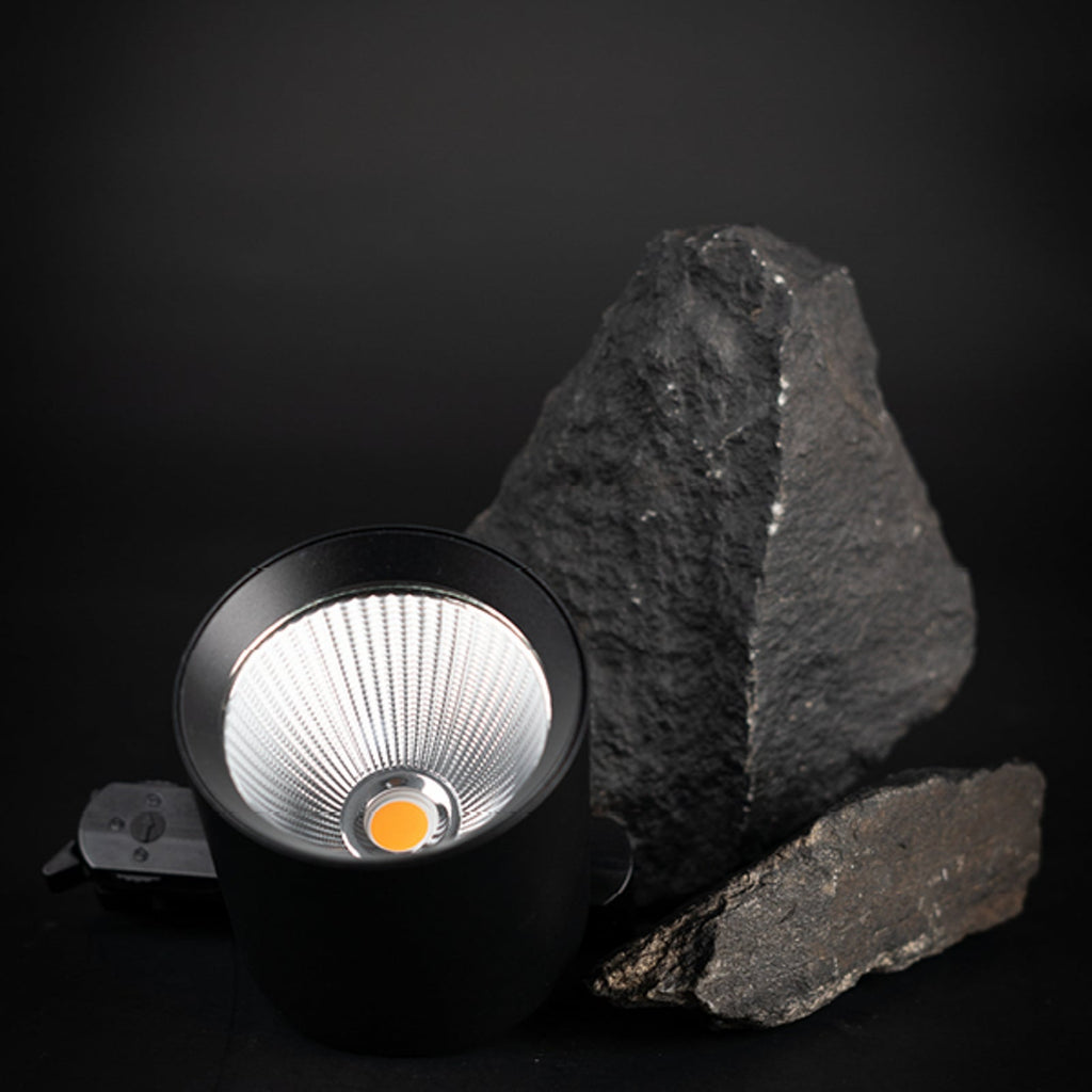 LED skinnespot Fox 3-fase svart 40W 3000K CRI90 bakside