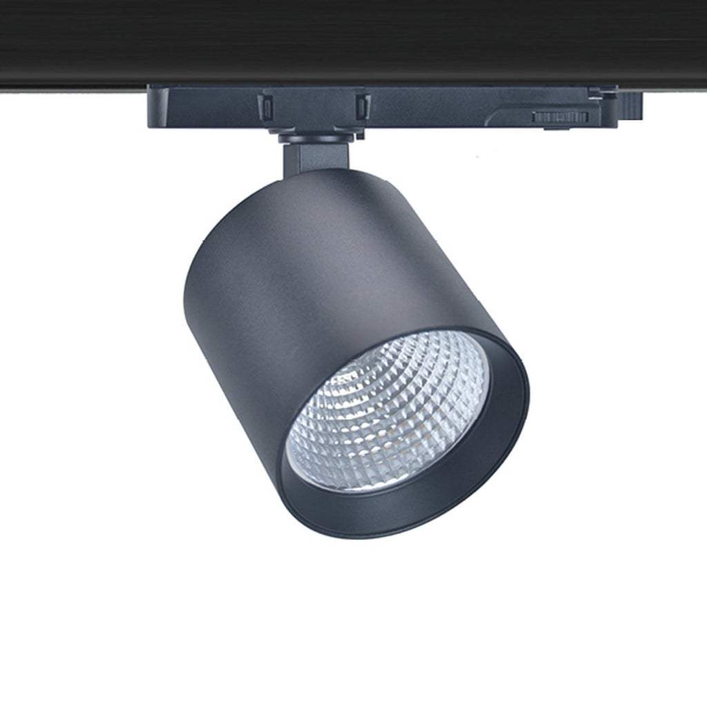 LED skinnespot Fox 3-fase svart 40W 3000K CRI90 detalj