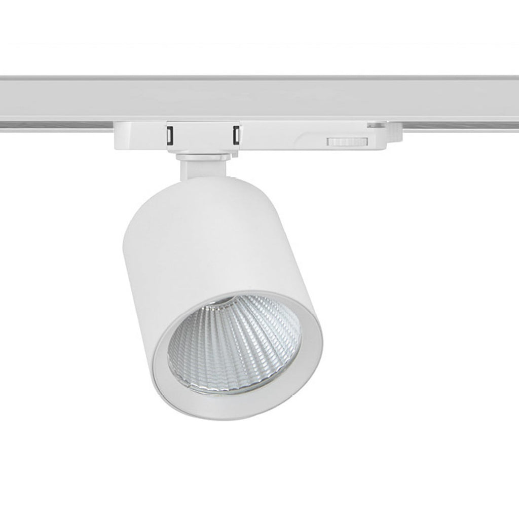 LED skinnespot Fox hvit 3-fase 40W 3000K CRI90 forfra