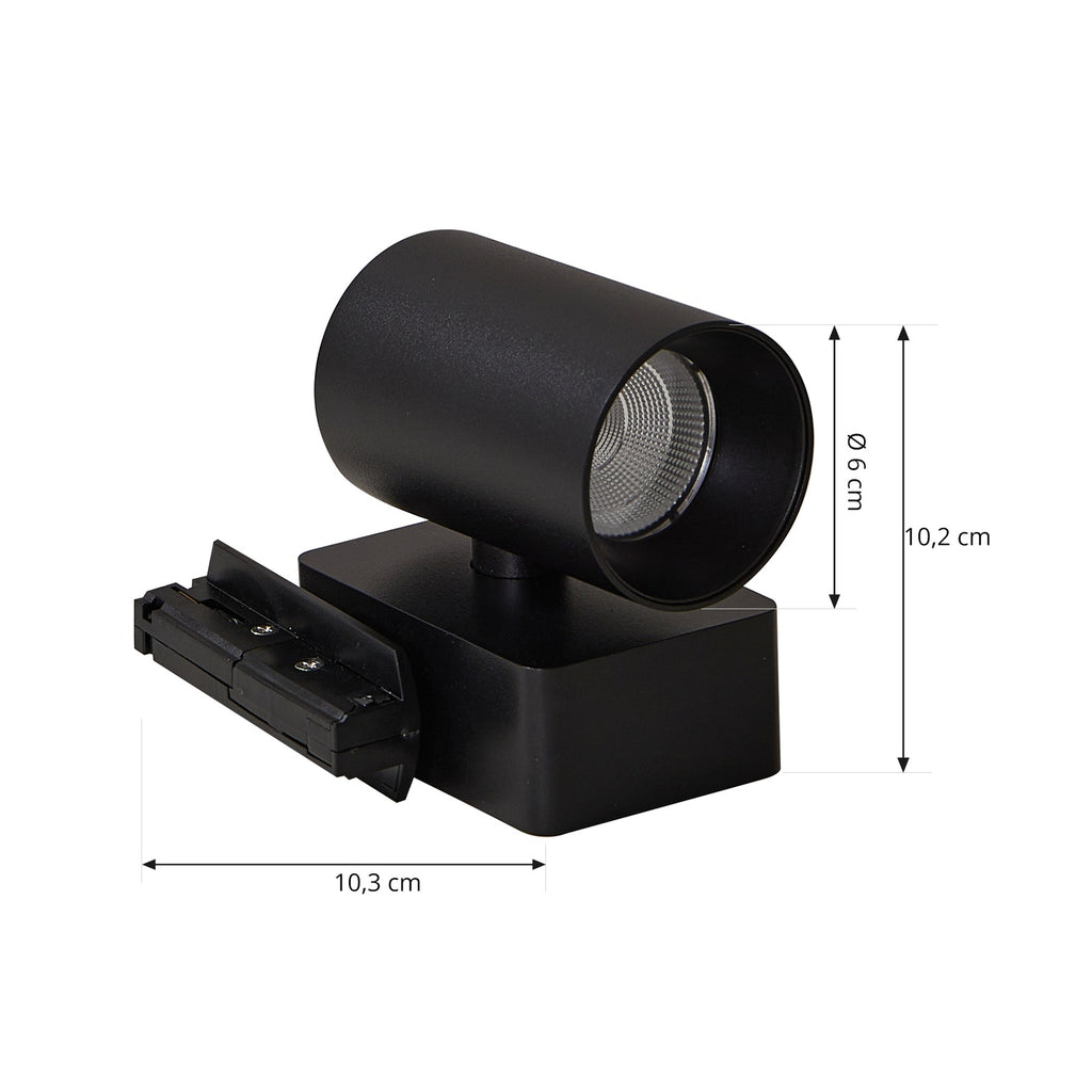 LED skinnespot Linaro/Brinja svart aluminium nærbilde