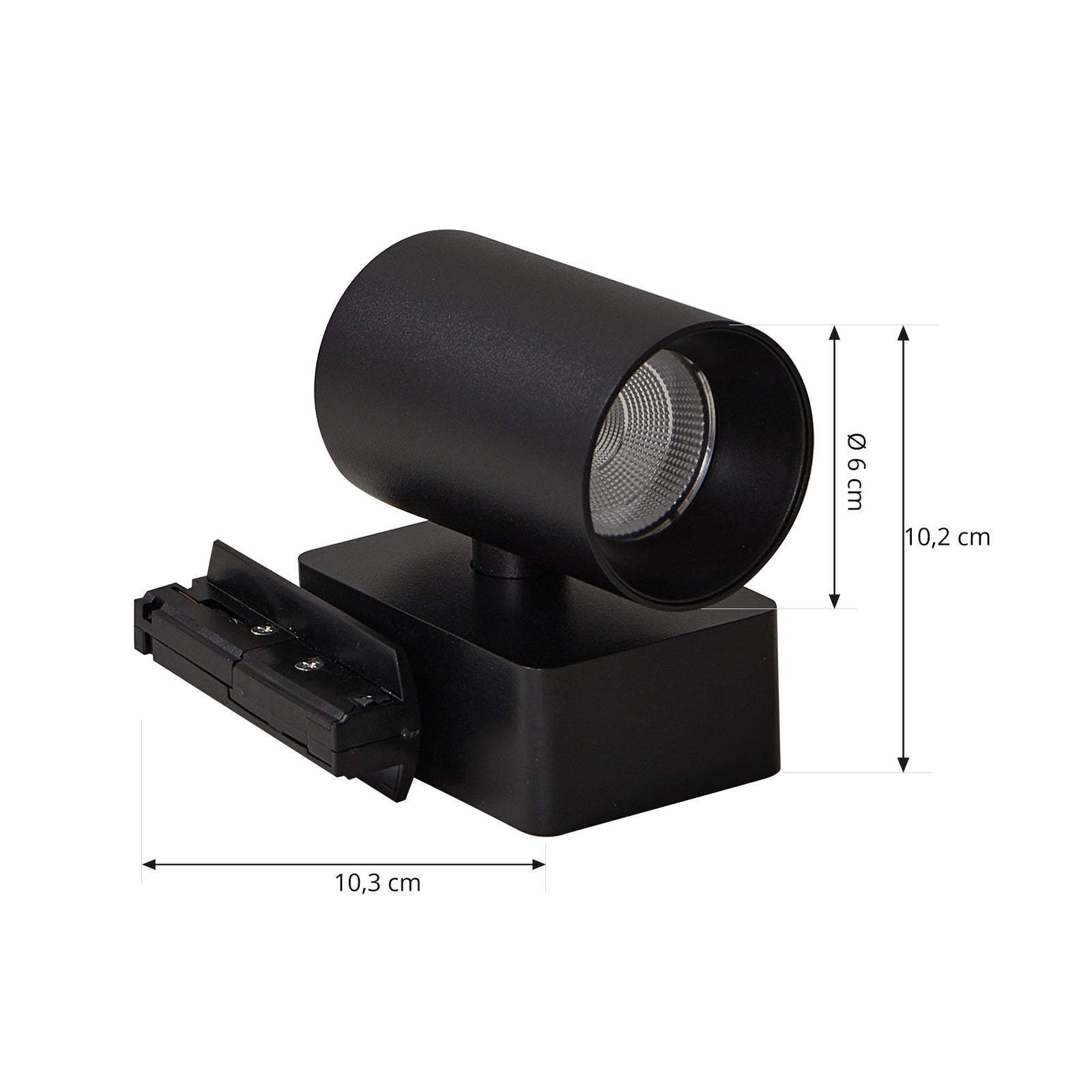 LED skinnespot Linaro/Brinja svart aluminium nærbilde