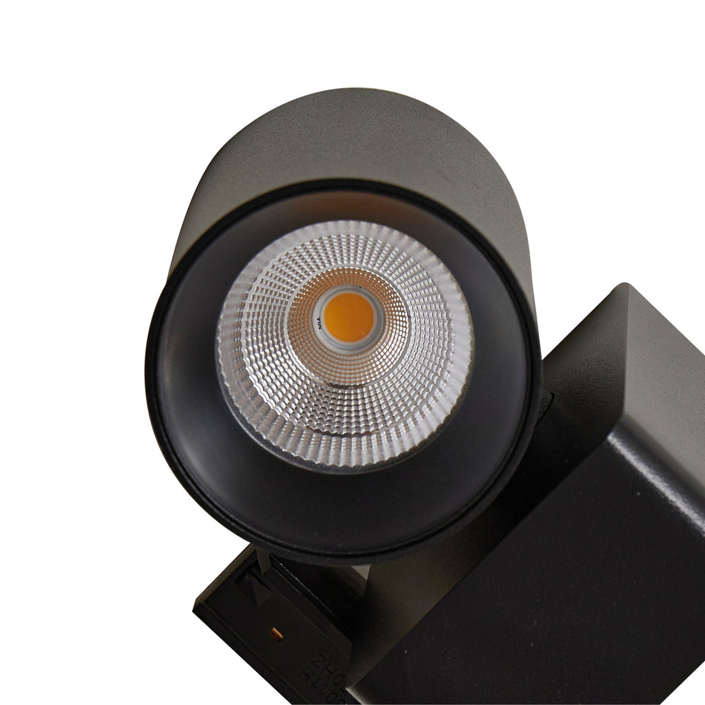 LED skinnespot Linaro/Brinja svart aluminium sideprofil