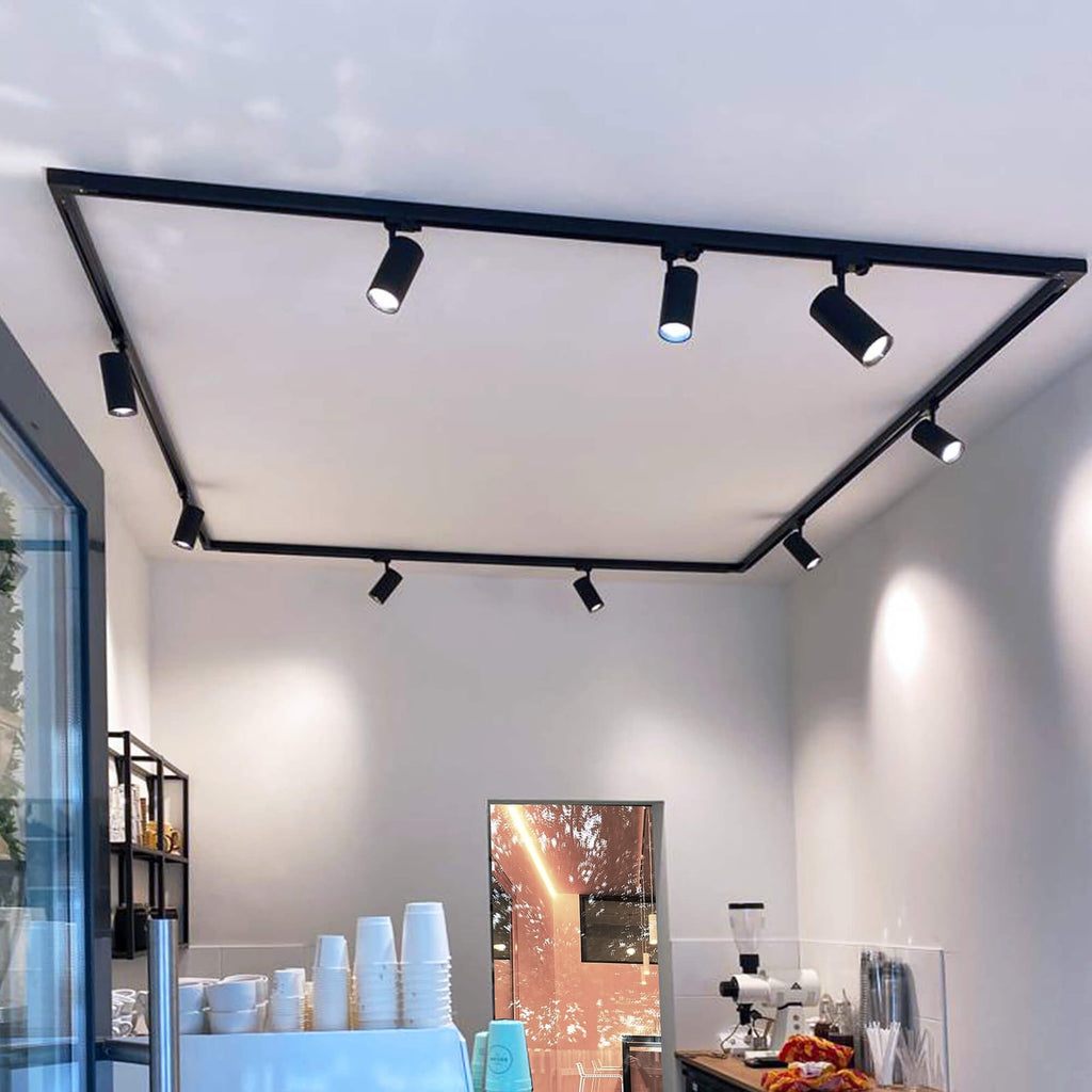 Detalj av LED skinnespot Lucea 3-fase 10W svart dimbar CCT