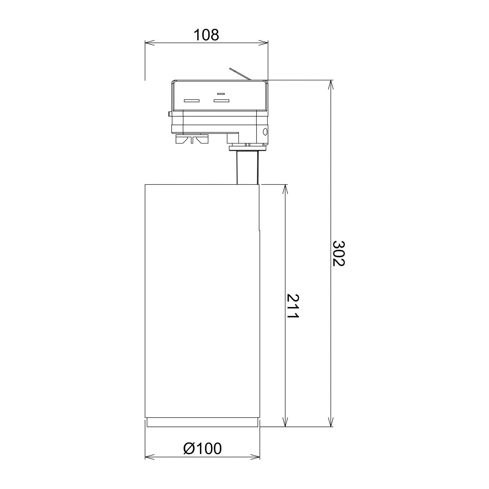 LED skinnespot Lucea hvit 3-fase 30W dimbar CCT bakside