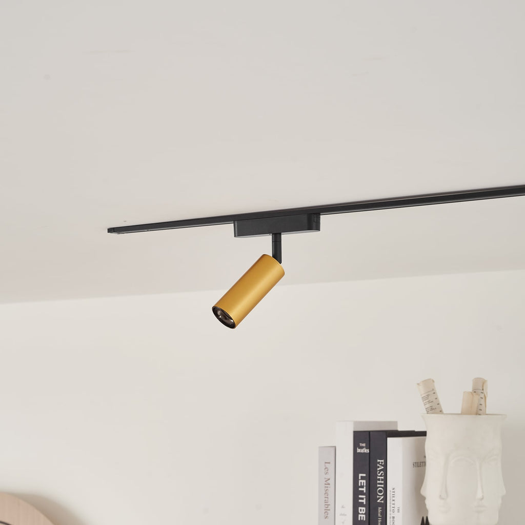 LED-skinnespot Lumaro 48V gull montert i tak