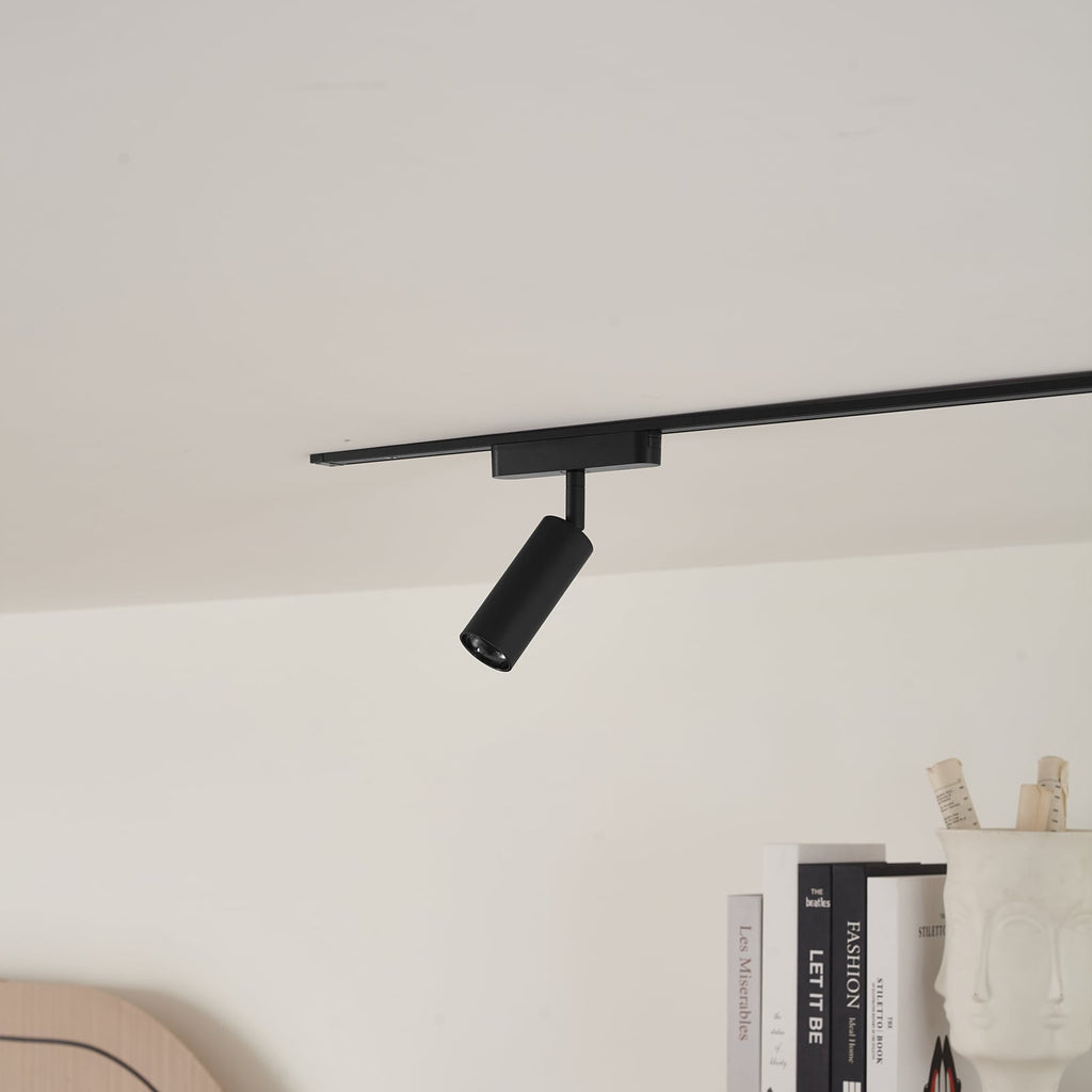 LED-skinnespot Lumaro 48V svart Ø4 cm detalj