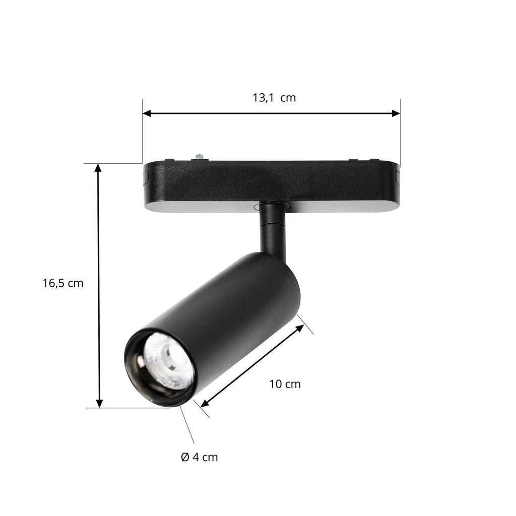 LED-skinnespot Lumaro 48V svart Ø4 cm nærbilde