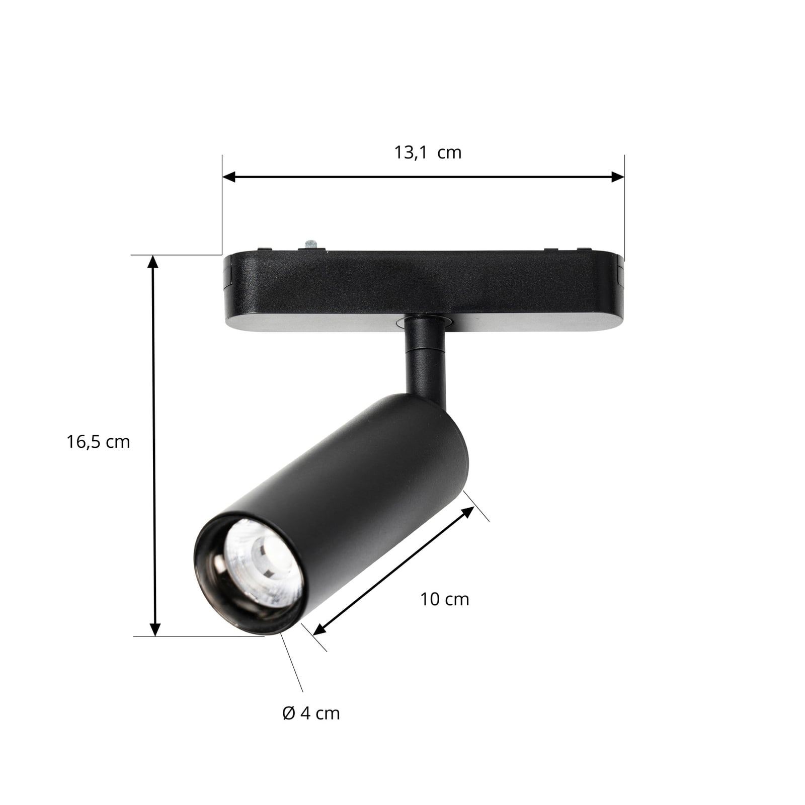 LED-skinnespot Lumaro 48V svart Ø4 cm nærbilde