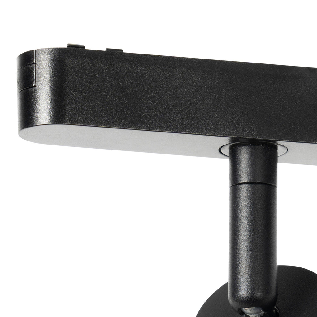 LED-skinnespot Lumaro 48V svart Ø4 cm med dimmer fjernkontroll