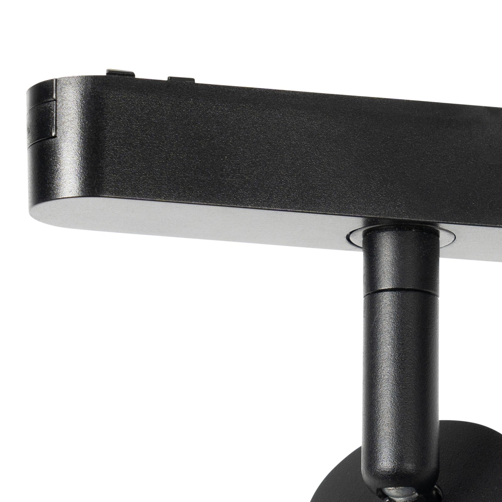 LED-skinnespot Lumaro 48V svart Ø4 cm med dimmer fjernkontroll
