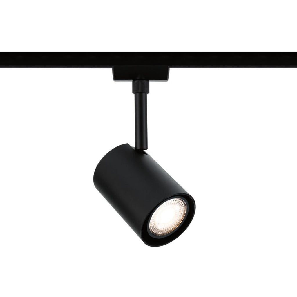 LED skinnespot Luxe URail Zigbee GU10 RGB CCT svart matt forfra