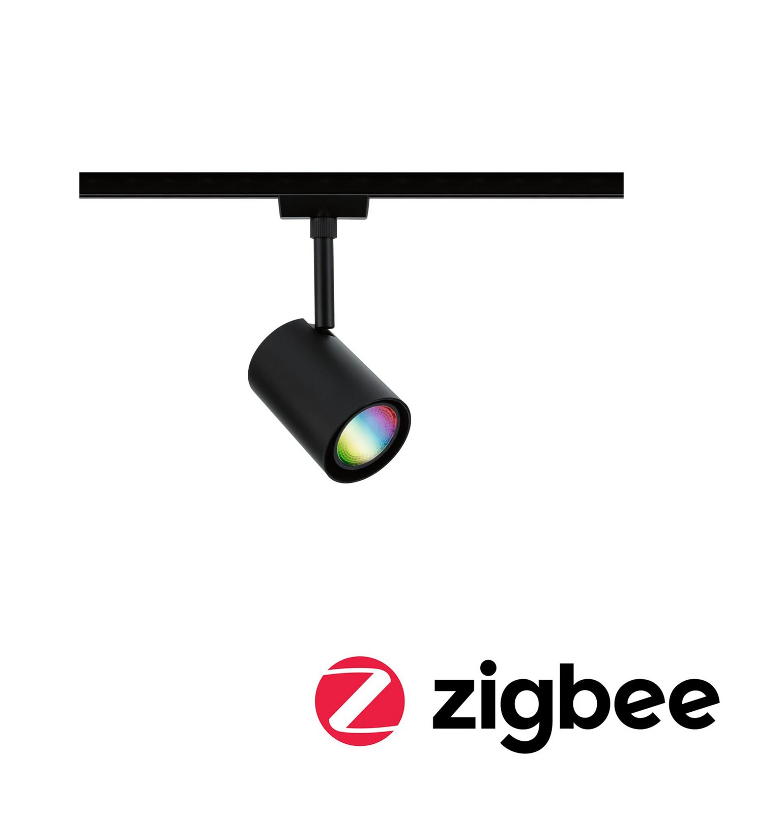 LED skinnespot Luxe URail Zigbee GU10 RGB CCT svart matt med fargetemperaturvalg