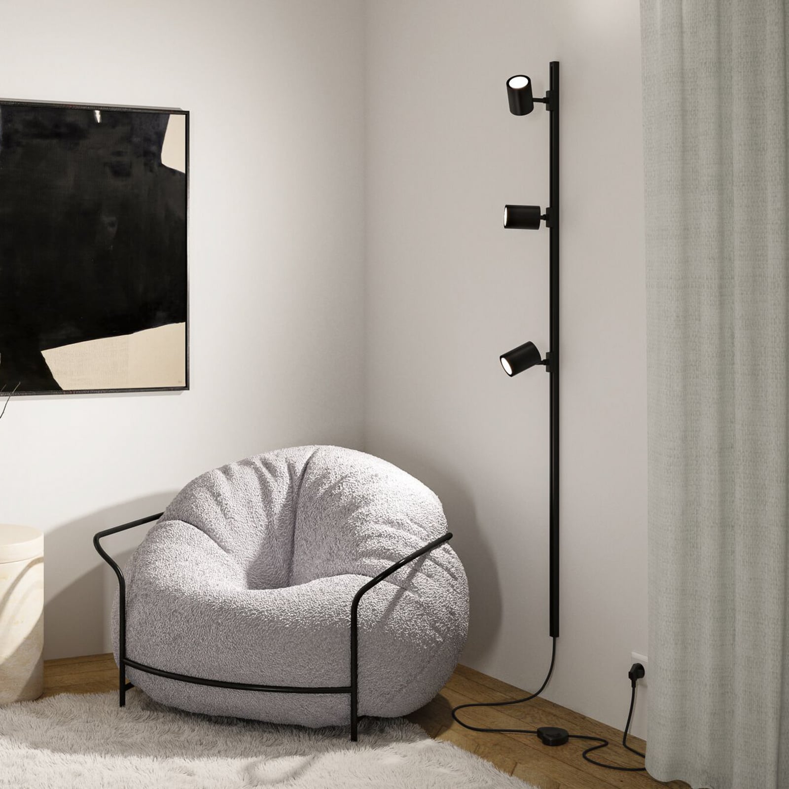 LED skinnespot Luxe URail Zigbee GU10 RGB CCT svart matt bakside