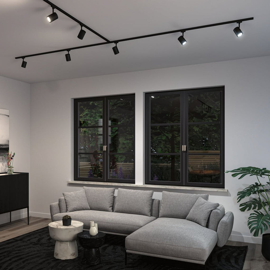 LED skinnespot Luxe URail Zigbee GU10 RGB CCT svart matt på skinnesystem