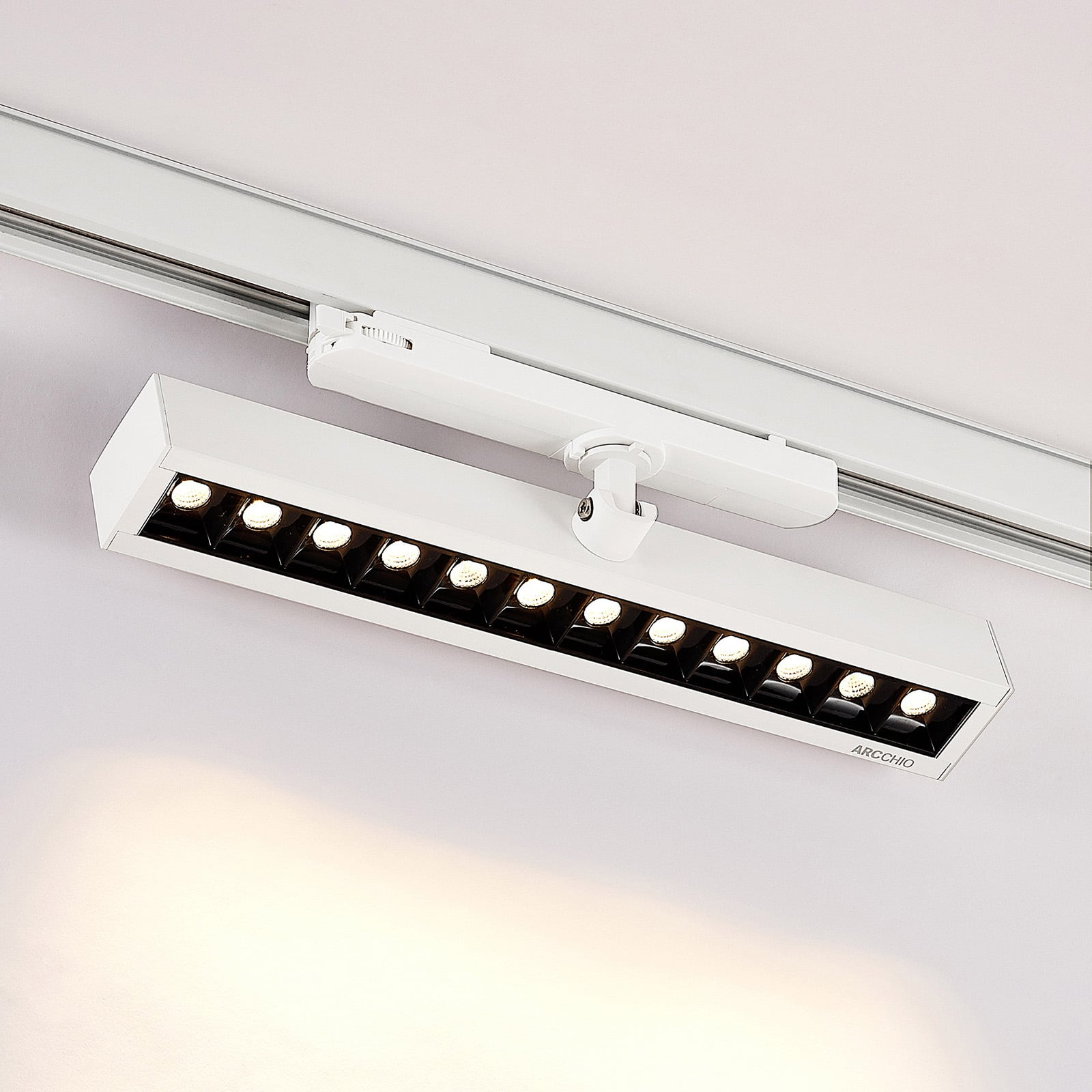 LED skinnespot Millay 3-fase svingbar hvit forfra