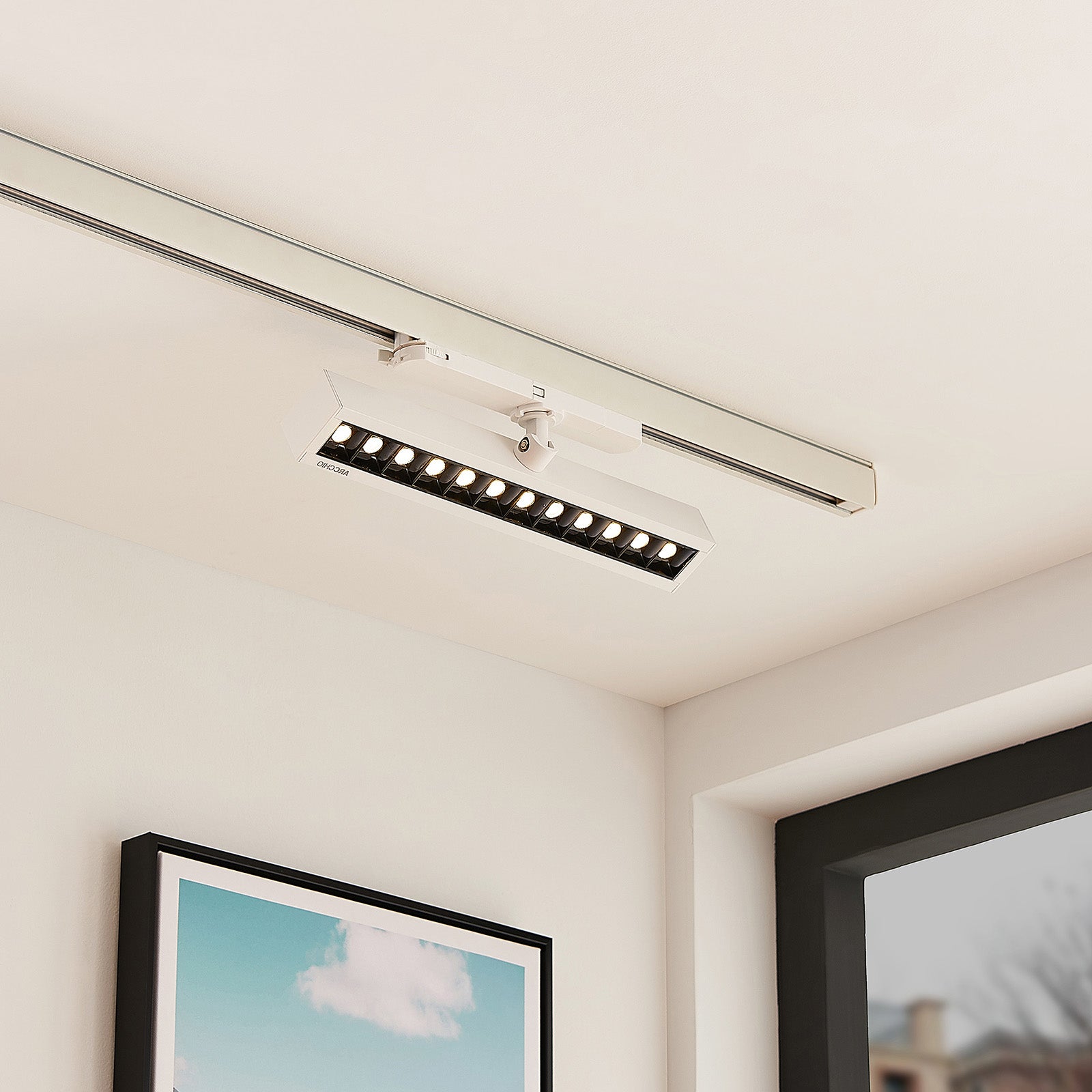 LED skinnespot Millay 3-fase svingbar hvit bakside