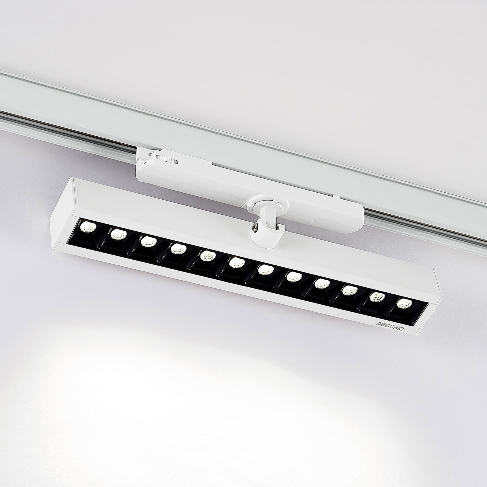 LED skinnespot Millay 3-fase svingbar hvit 26W 4000K forfra