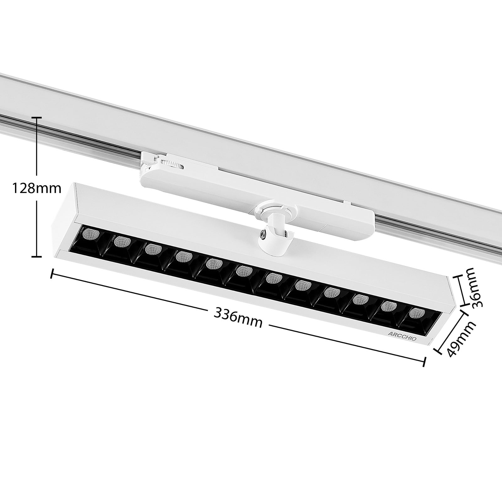 LED skinnespot Millay 3-fase svingbar hvit 26W 4000K profilbilde