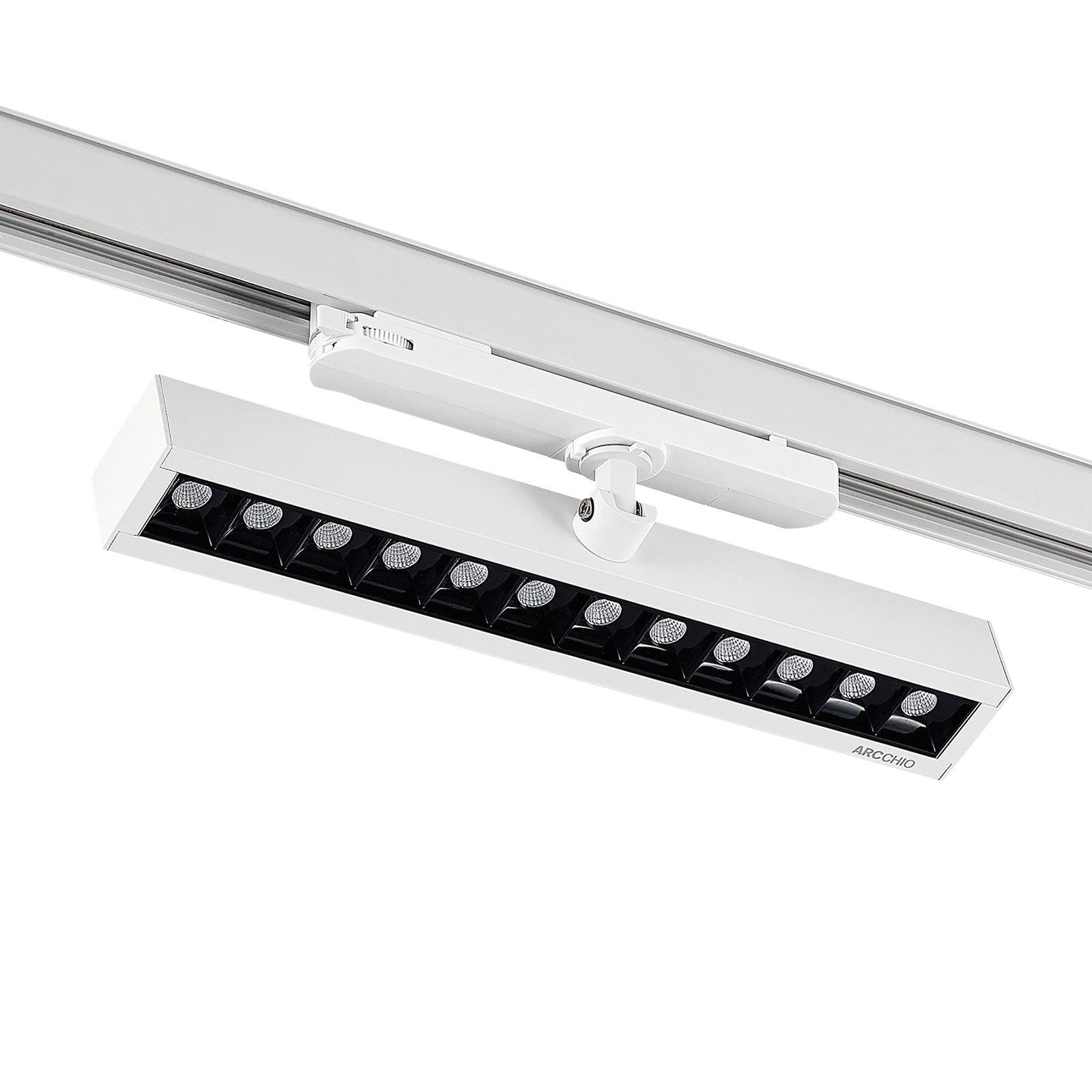 LED skinnespot Millay 3-fase svingbar hvit detalj av lampe