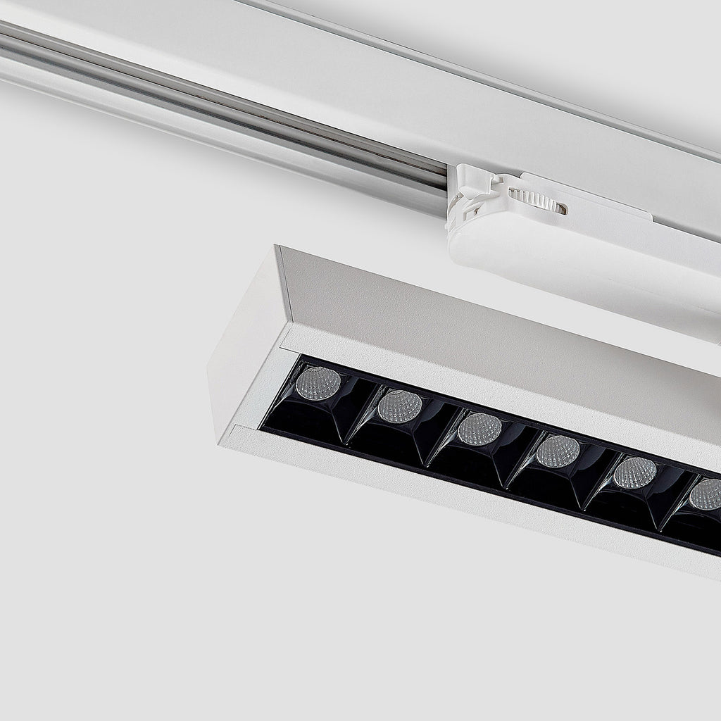 LED skinnespot Millay 3-fase svingbar hvit sideprofil